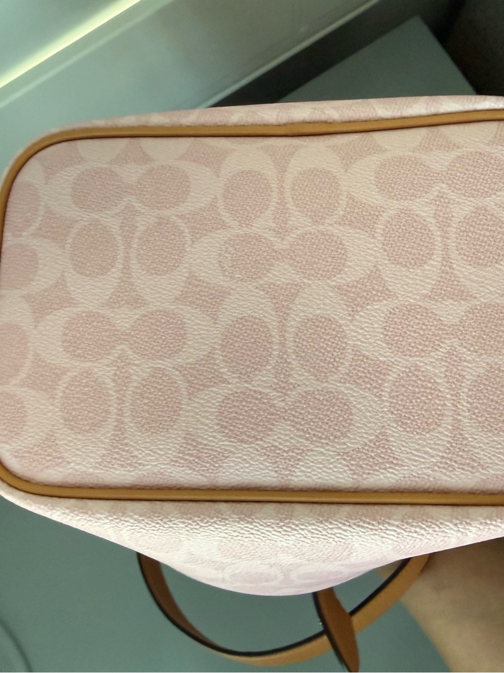 NWOT Coach Outlet Rowan bucket bag in powder pink WITHOUT tea rose charm - Picture 5 of 10